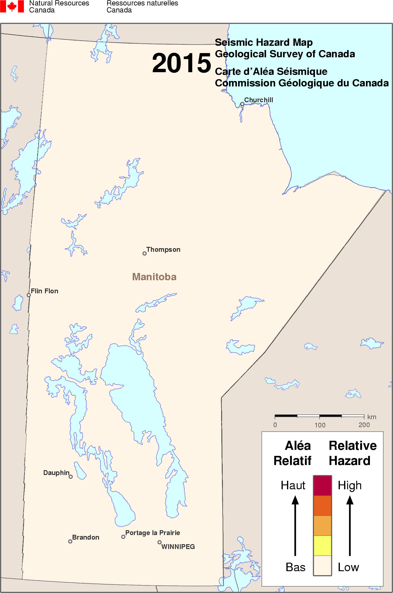 Carte simplifiée de l'aléa sismique - MB