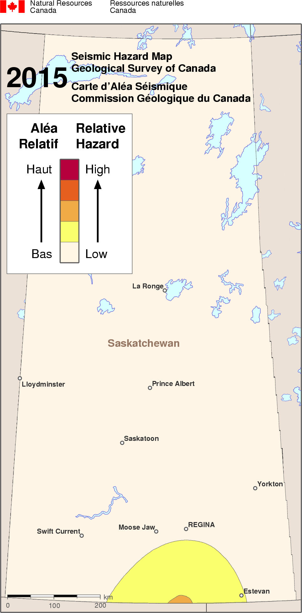 Carte simplifiée de l'aléa sismique - SK