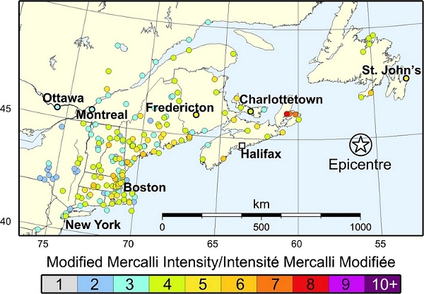 1929 revised modified mercalli intensity map