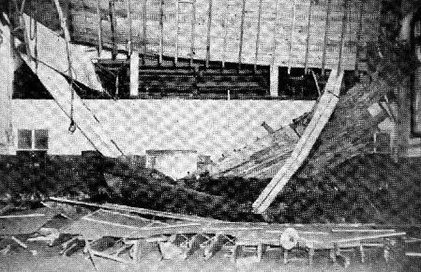 Damage to a school, interior