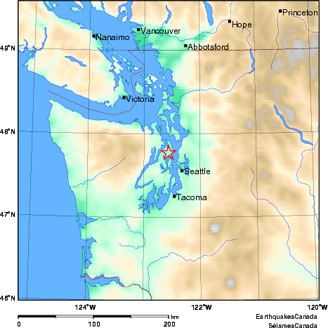 carte des environs du séisme