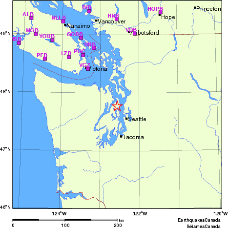 Map of Regional Seismographs