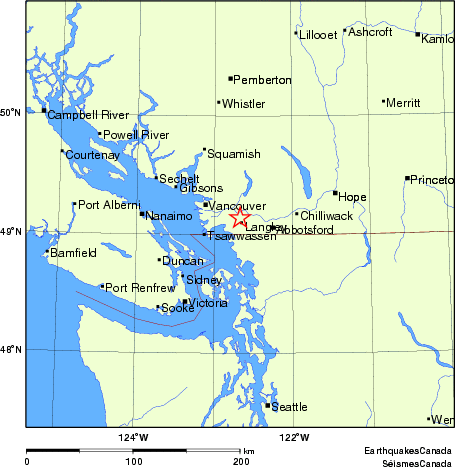 carte des endroits près de l'épicentre