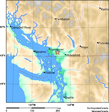 carte des environs du séisme