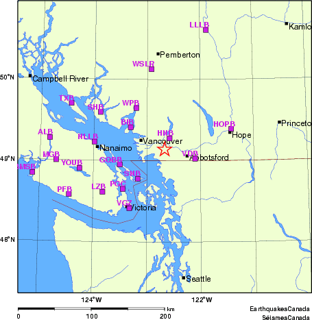 carte des localisations des stations sismologiques locales