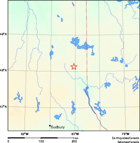 carte des environs du séisme