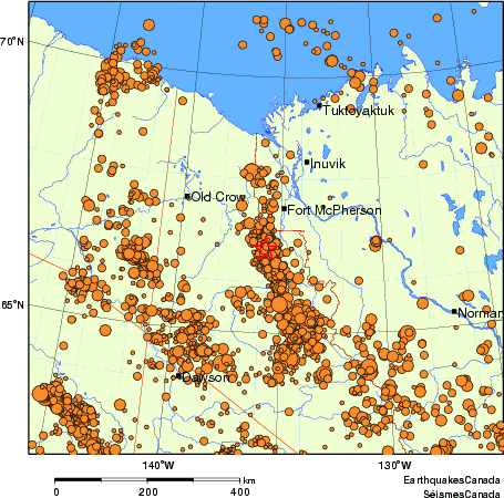 carte des des séismes de magnitude 2,0 et plus depuis 2000