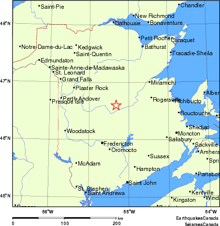 carte des endroits près de l'épicentre