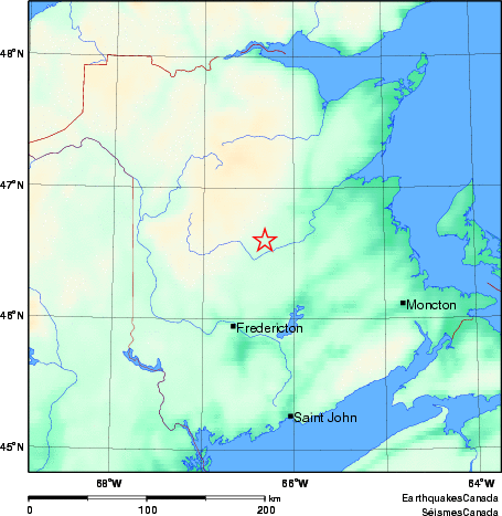 carte des environs du séisme