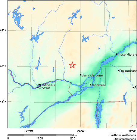 carte des environs du séisme