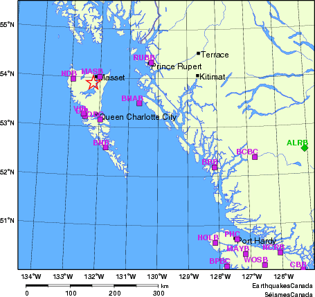 carte des localisations des stations sismologiques locales