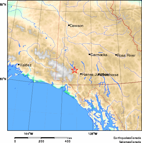 carte des environs du séisme