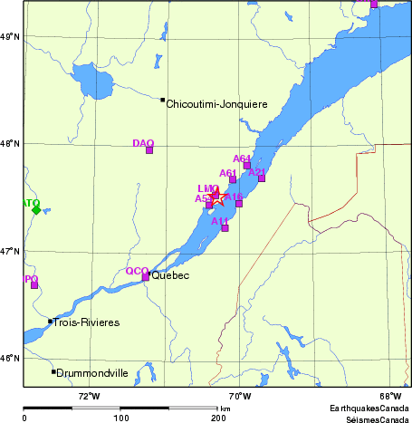 Map of Regional Seismographs