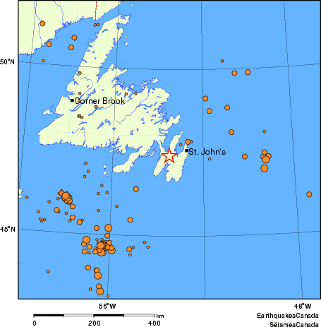 carte des des séismes de magnitude 2,0 et plus depuis 2000