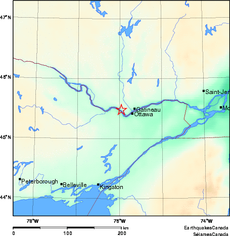 carte des environs du séisme