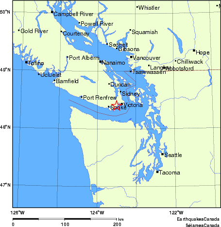 carte des endroits près de l'épicentre