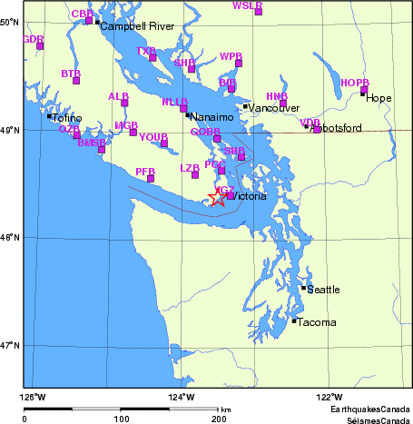 Map of Regional Seismographs