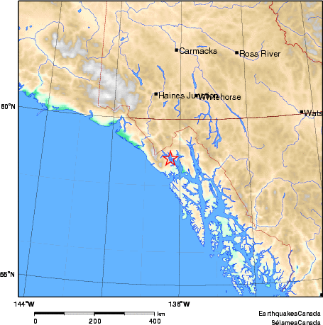 carte des environs du séisme