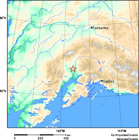 carte des environs du séisme