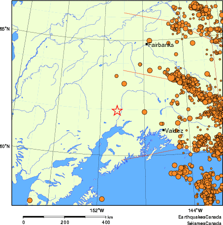 Map of earthquakes magnitude 2.0 and larger, 2000 - present