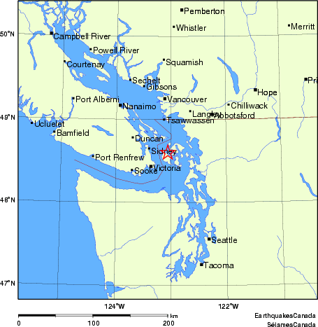 carte des endroits près de l'épicentre