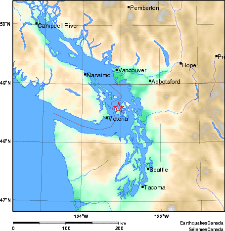 carte des environs du séisme