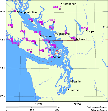 carte des localisations des stations sismologiques locales