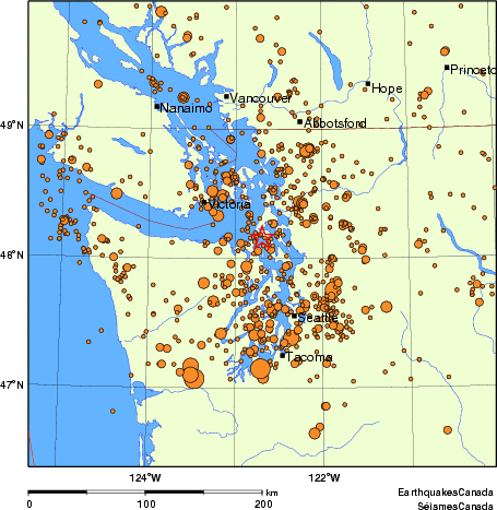 Map of earthquakes magnitude 2.0 and larger, 2000 - present