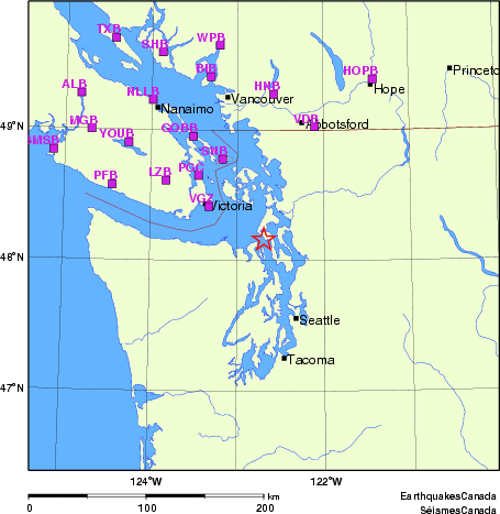 Map of Regional Seismographs