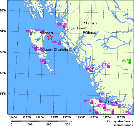 Map of Regional Seismographs