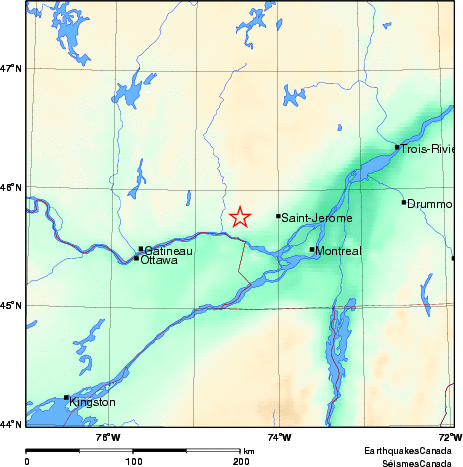 carte des environs du séisme