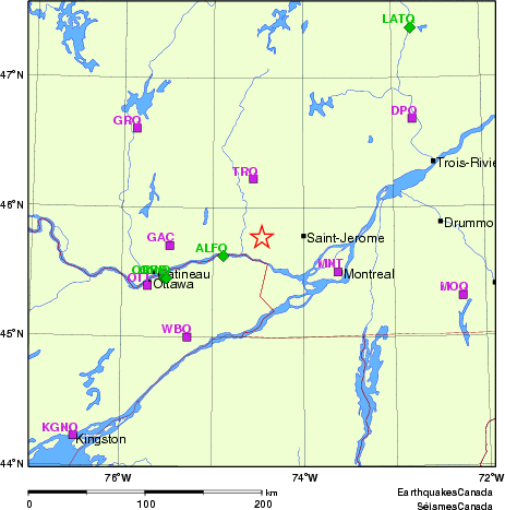 Map of Regional Seismographs