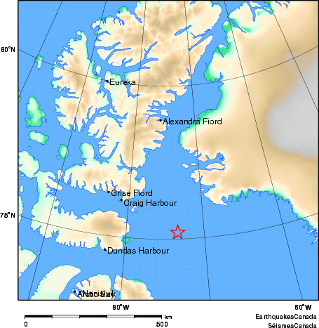 carte des environs du séisme