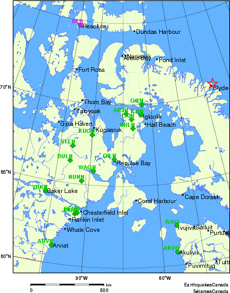 carte des localisations des stations sismologiques locales