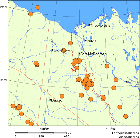 Map of historical earthquakes magnitude 5.0 and larger.  Details in the data table below