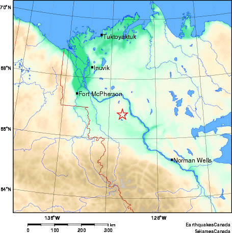 carte des environs du séisme