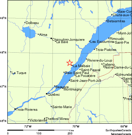 Map of Earthquake Localities