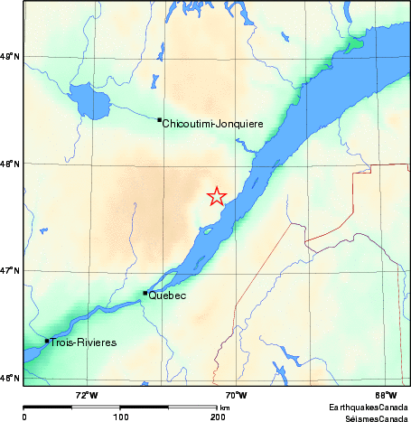 carte des environs du séisme