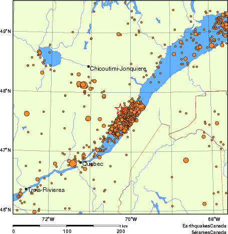 Map of earthquakes magnitude 2.0 and larger, 2000 - present