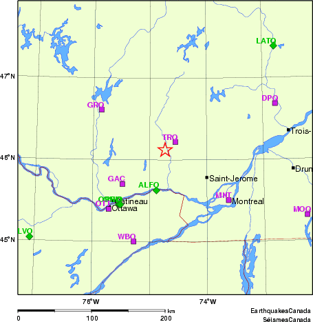 Map of Regional Seismographs