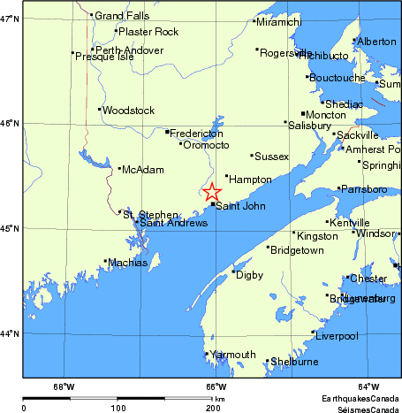 carte des endroits près de l'épicentre