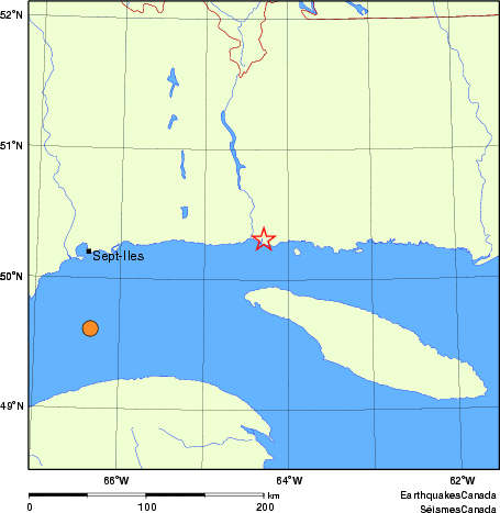 Map of historical earthquakes magnitude 5.0 and larger.  Details in the data table below