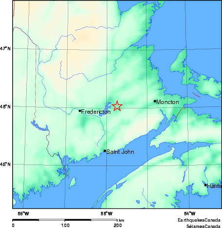 carte des environs du séisme