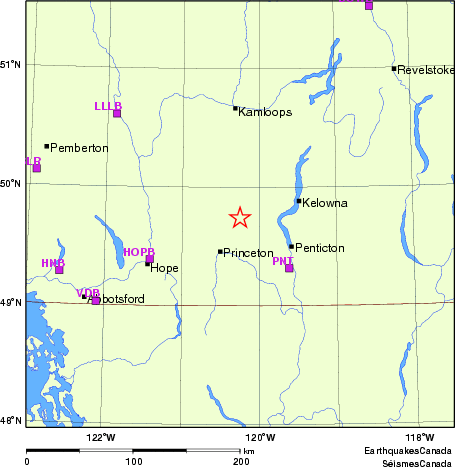 Map of Regional Seismographs