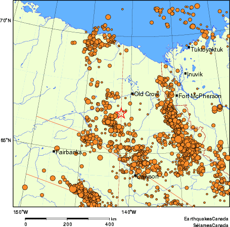 carte des des séismes de magnitude 2,0 et plus depuis 2000