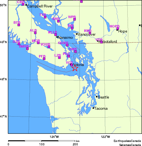 Map of Regional Seismographs