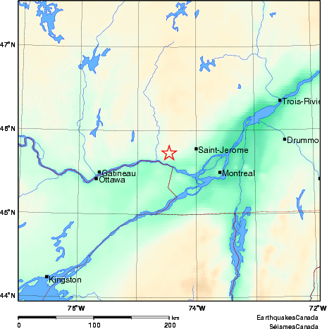 carte des environs du séisme