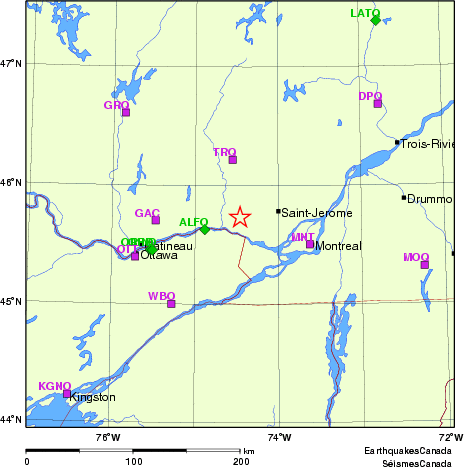 Map of Regional Seismographs