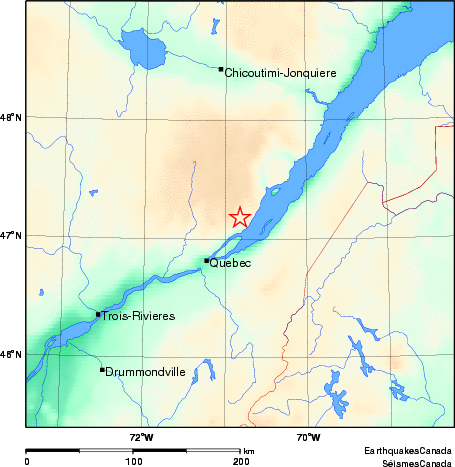 carte des environs du séisme