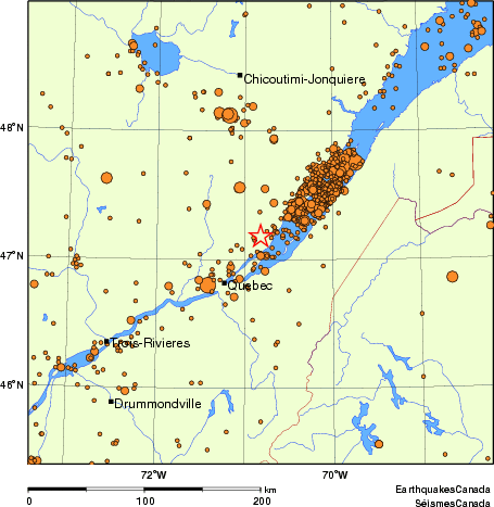 Map of earthquakes magnitude 2.0 and larger, 2000 - present